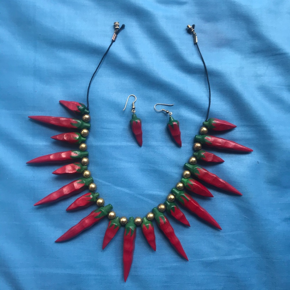Artisan Jalapeño Necklace and Earrings Set